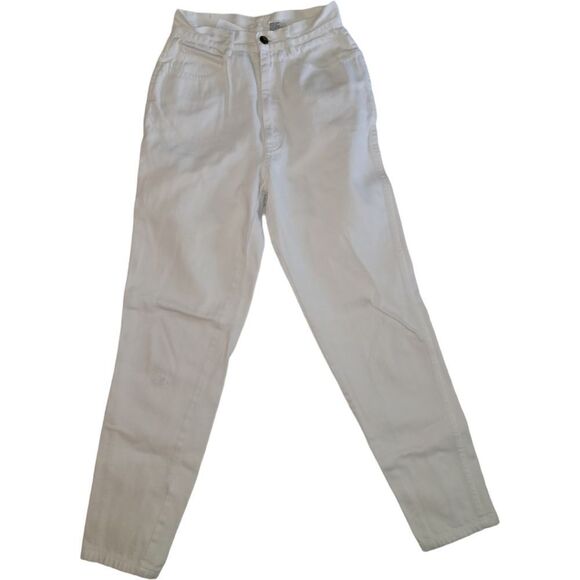 80's Rio by Stephen Mardon White High Waisted Zipper Ankle Size 7 - Picture 5 of 9